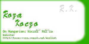 roza koczo business card